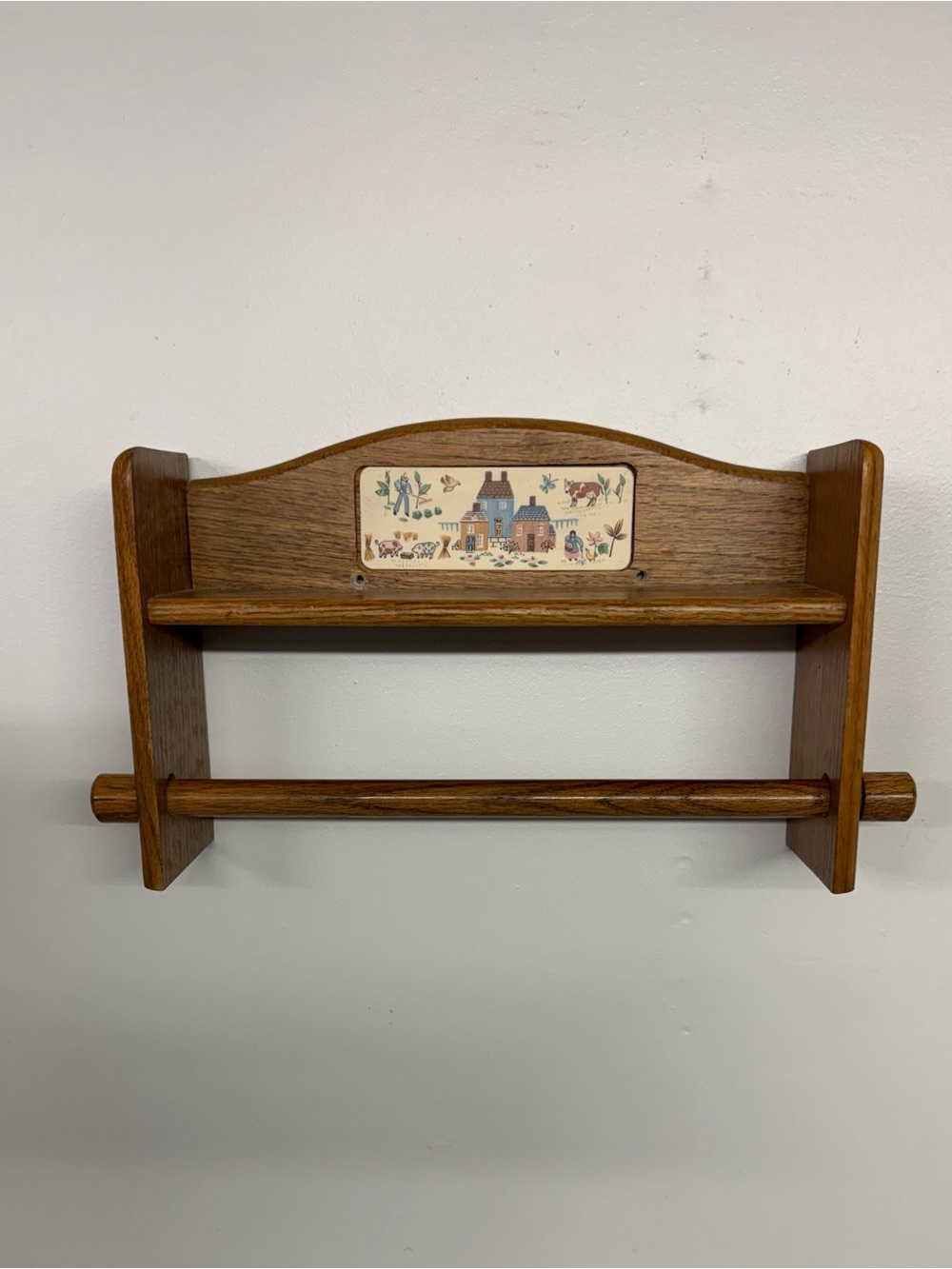 Rare VTG International Heartland Stoneware Kitchen Towel Rack